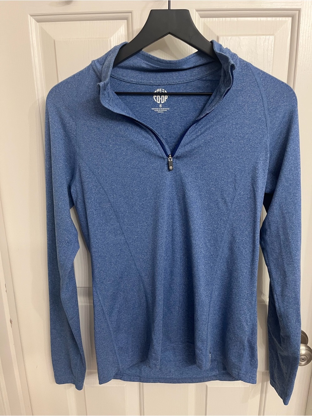 REI CO-OP Heathered Blue Quarter-Zip Base Layer